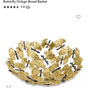 Michael Aram Gold Butterfly Ginkgo Bread Basket